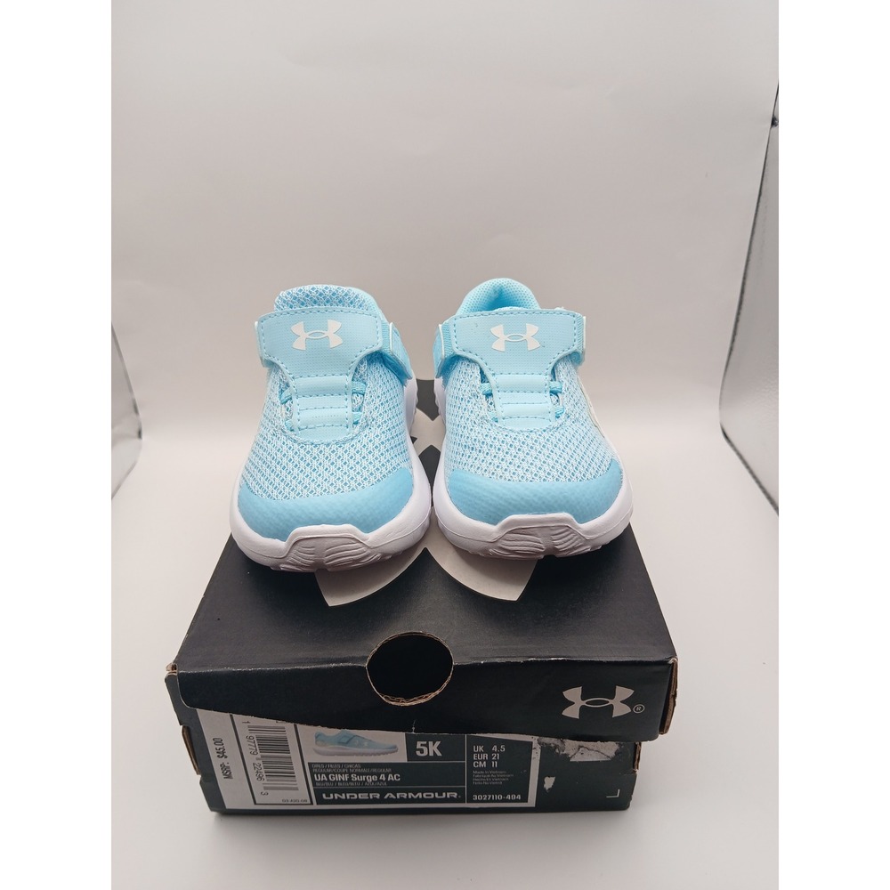 Under Armour UA GINF Surge 4 AC Toddler Girls Sneakers Light Blue 5K 3027110-494